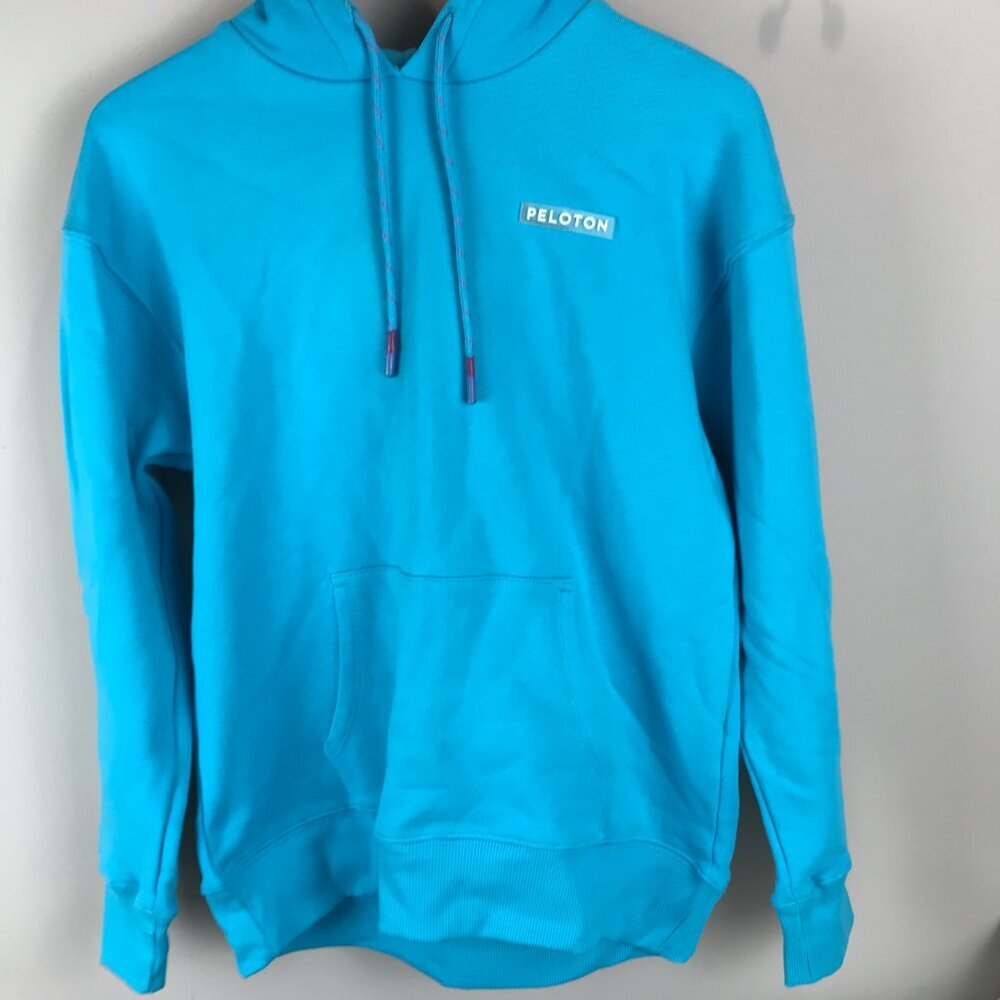 Peloton Hoodie Turquoise, Size Small Unisex